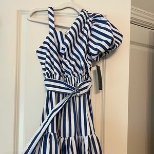 NWT Habitual Kid blue & white striped dress size 10